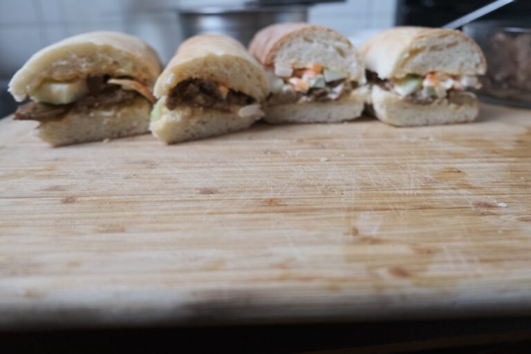 Bahn mi sandwiches with mock duck