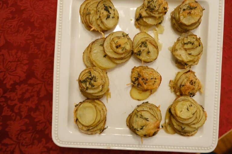 Layered thyme parmesan potato cakes
