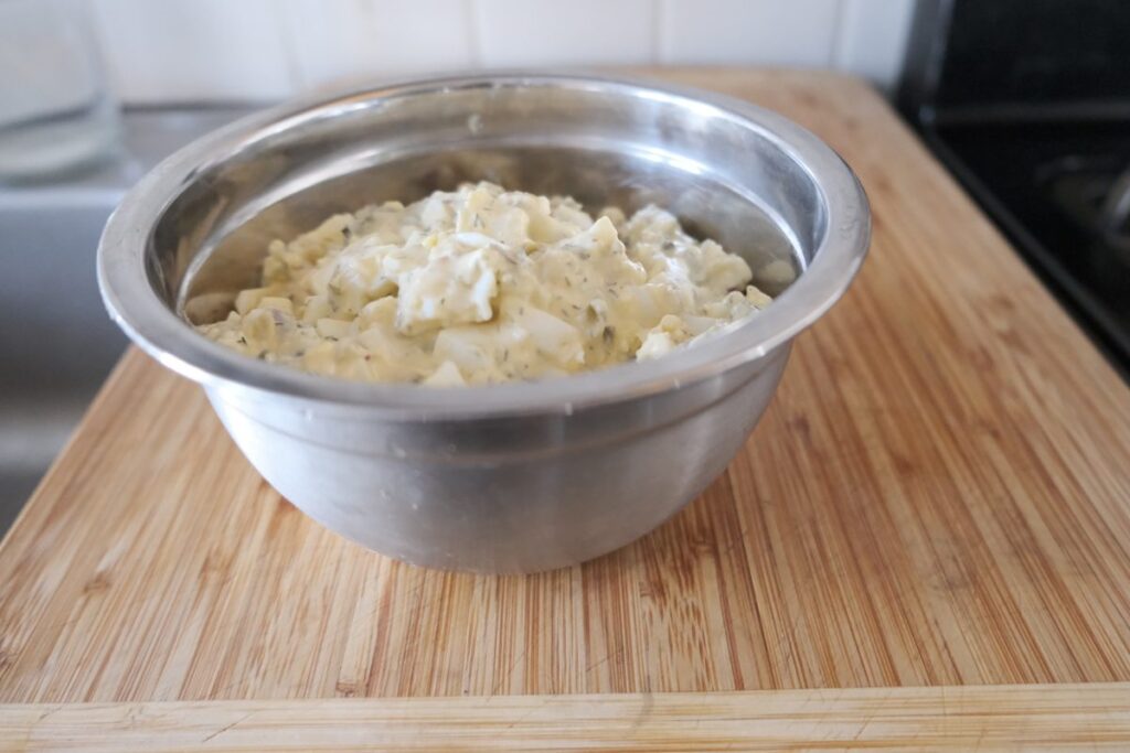 The finished egg salad