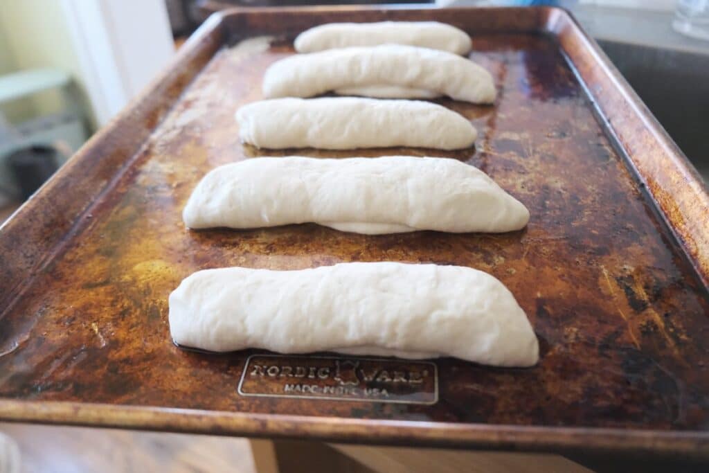 Shaped loaves ready to bake
